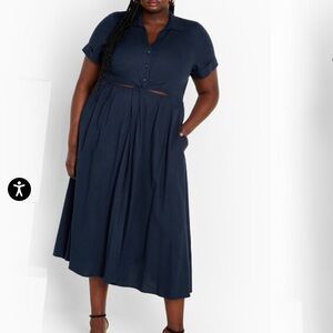 City Chic Navy Blue Midi Dress